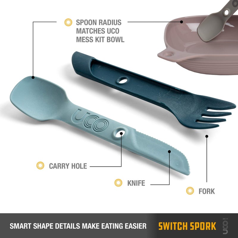 UCO 2-Piece Switch Spork Camping Spoon-Fork-Knife Utensil - Image 3